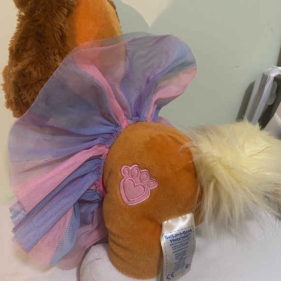 Build A Bear Disney Princess Belle Teacup Puppy rainbow tutu blue collar BAB - Picture 2 of 10